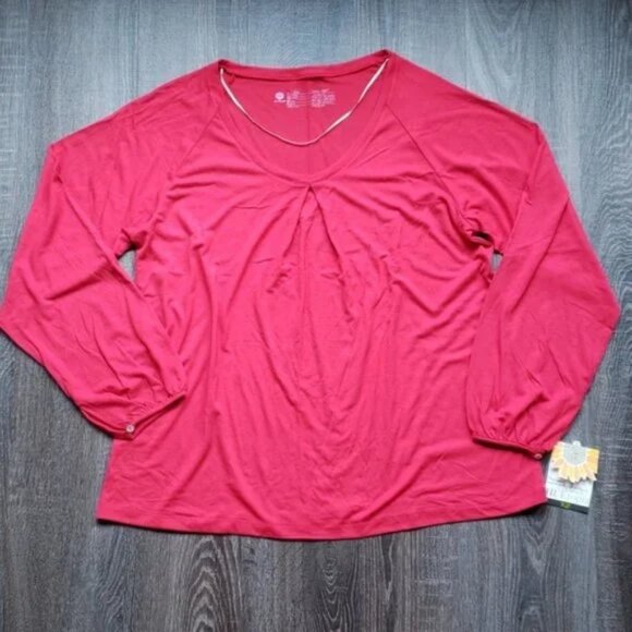 HUEtopia flowing long sleeve Sleep Shirt - Picture 1 of 3